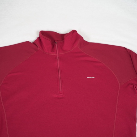 Men's Red Patagonia 1/4 Zip Long Sleeve Fleece - Picture 2 of 3